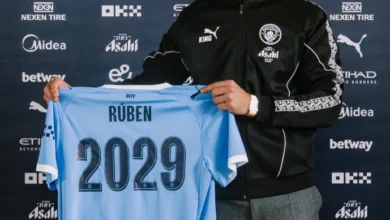 صورة روبن دياز لاعب مانشستر سيتي بعد تجديد عقده حتى 2029